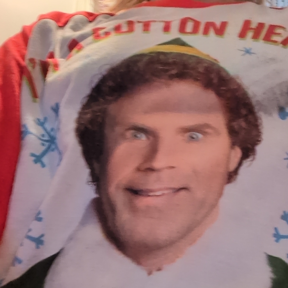 Red and White Elf Graphic Lounge Shirt